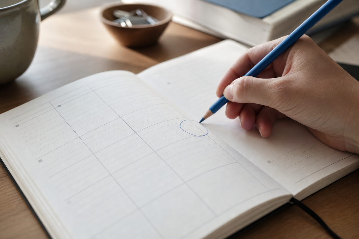 Kalender med veckouppslag där veckonumret syns tydligt bredvid datumraden
